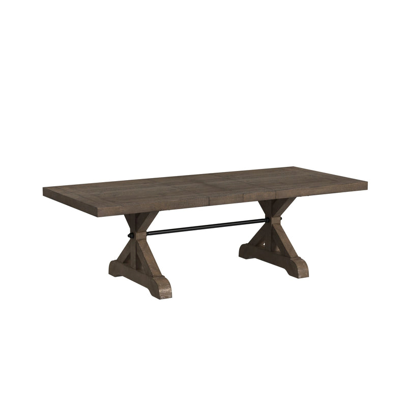 Yellowstone Dining Table with 2x12"" Leaves in Medium Brown