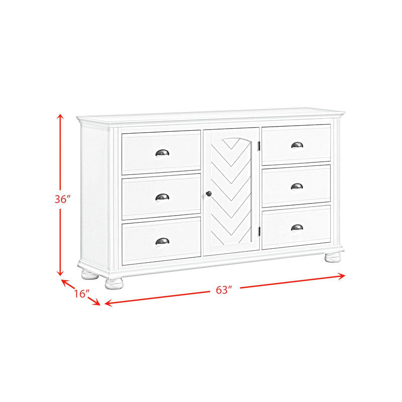 Kona Bedroom Set with 2 Nightstands in White