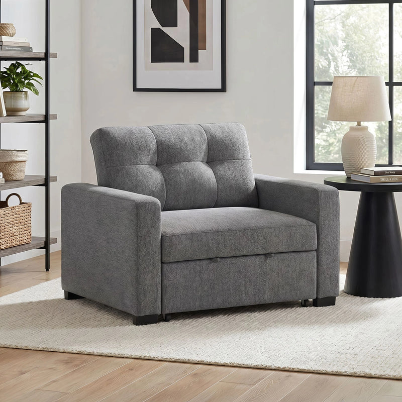 Homer Klicklak Chair W/Pull Out Bed in Clementine Grey