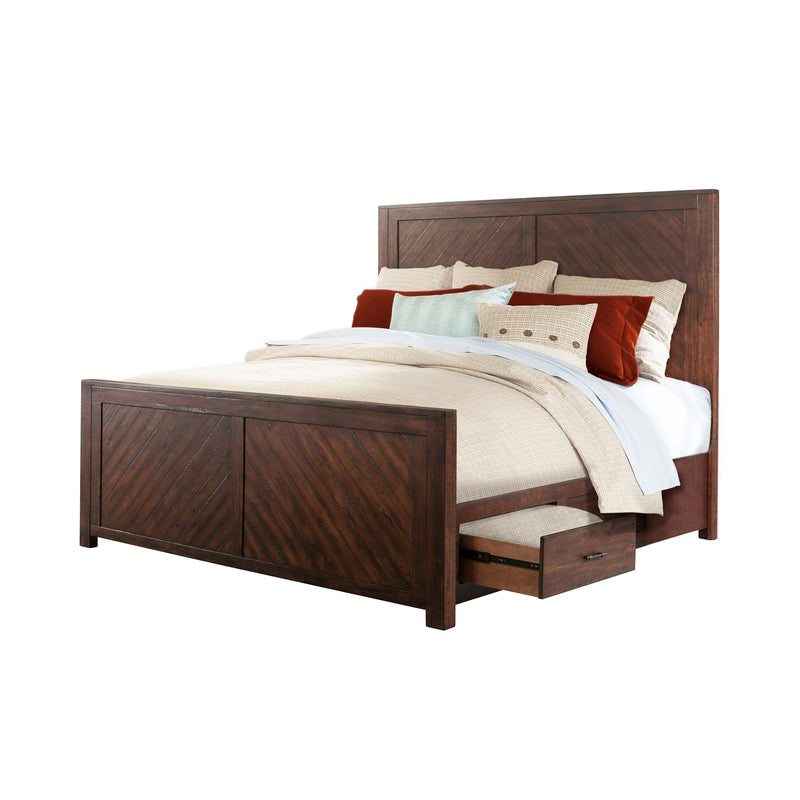 Jax Platform Storage Bedroom Set in Cherry