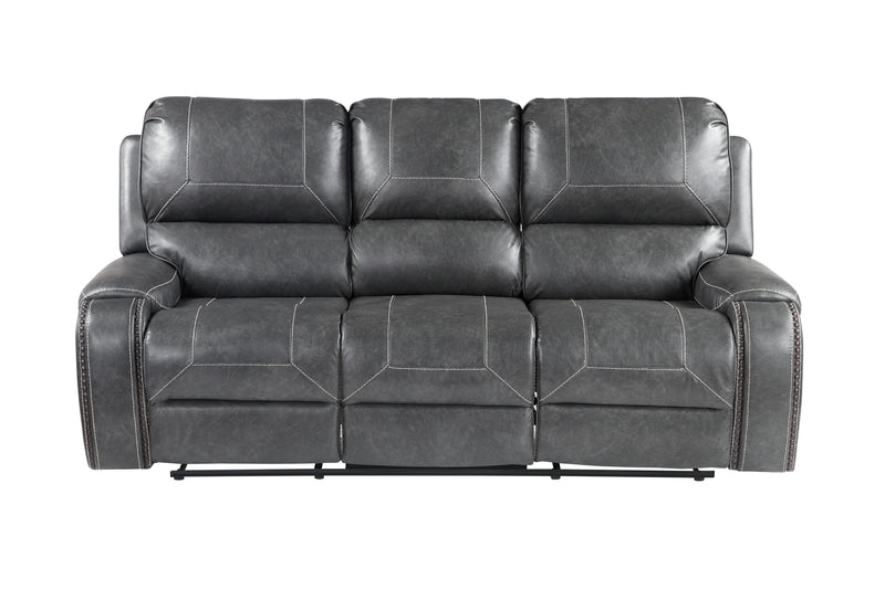 Steve Silver Keily Manual Reclining Sofa w/ Dropdown Table in Dove Grey