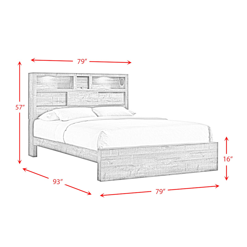Bailey Bookcase Panel Bedroom Set with 2 Nightstands