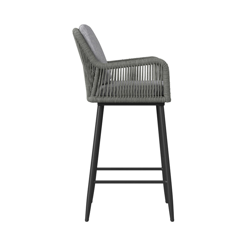 Bayhill Barstool with Grey Fabric in Black (2 Per Carton)