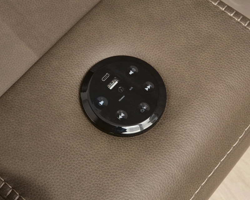 Max-Media Power Reclining Sectional with Audio Console