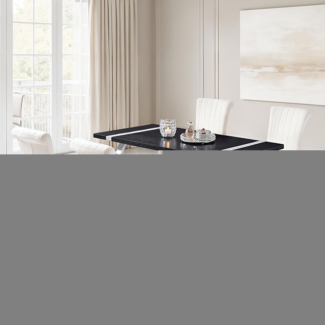 Horley 60" Dining Table, Silver Frame