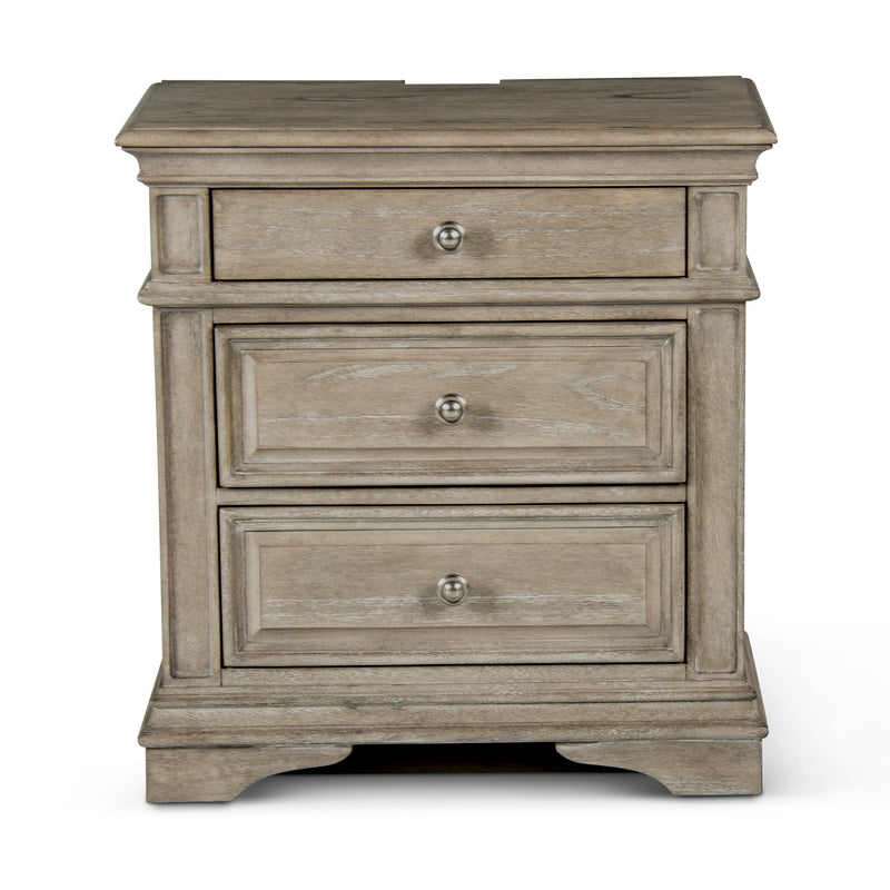 Steve Silver Highland Park 3 Drawer Nightstand in Waxed Driftwood